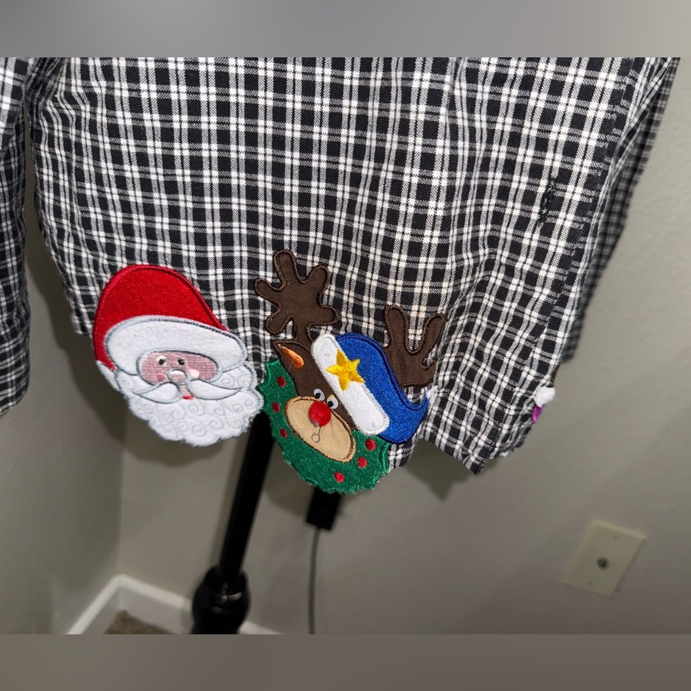 Vintage Black and‎ White Plaid Christmas Shirt- Size XL - Picture 2 of 9